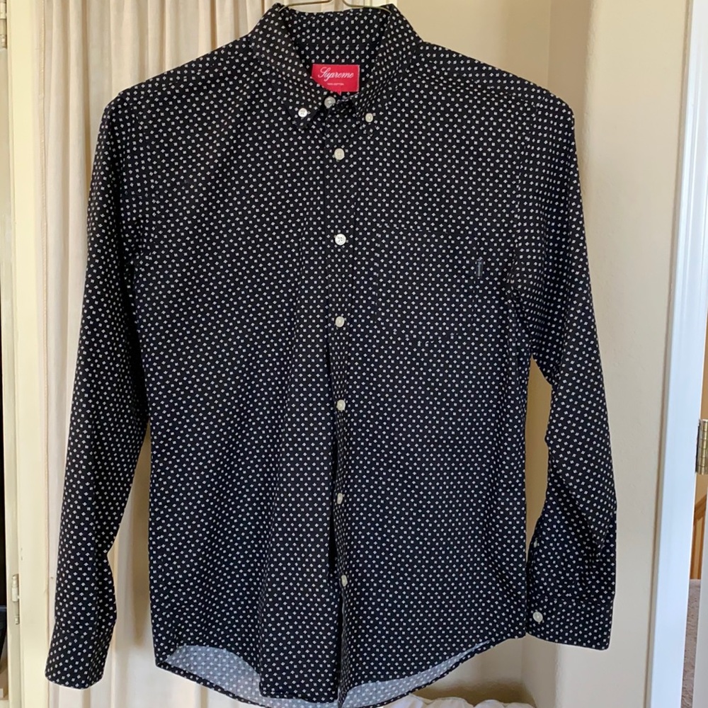 Vintage SUPREME black & white button up Oxford. Size M. Like NEW condition!
